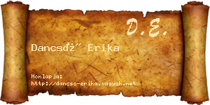 Dancsó Erika névjegykártya