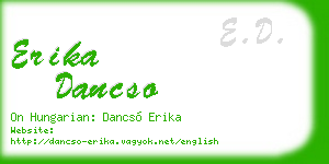 erika dancso business card