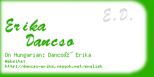 erika dancso business card